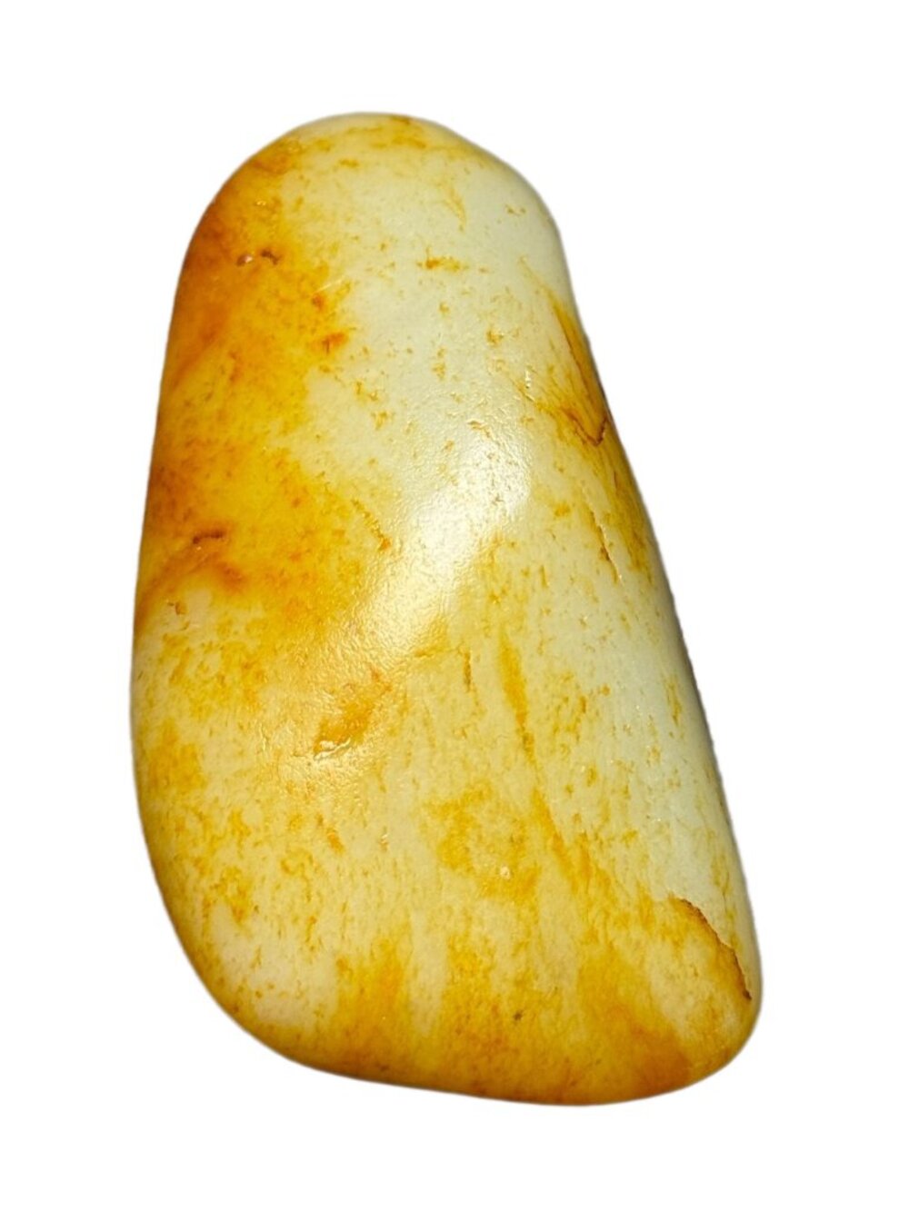 Natural Hetian Jade Raw Stone Pebble Sculpture with Certificate 3.35" 148g